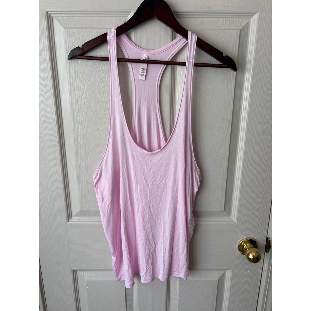 SKIMS Muscle Tank Women L Pink Excellent Racerback Micro Modal Loungewear